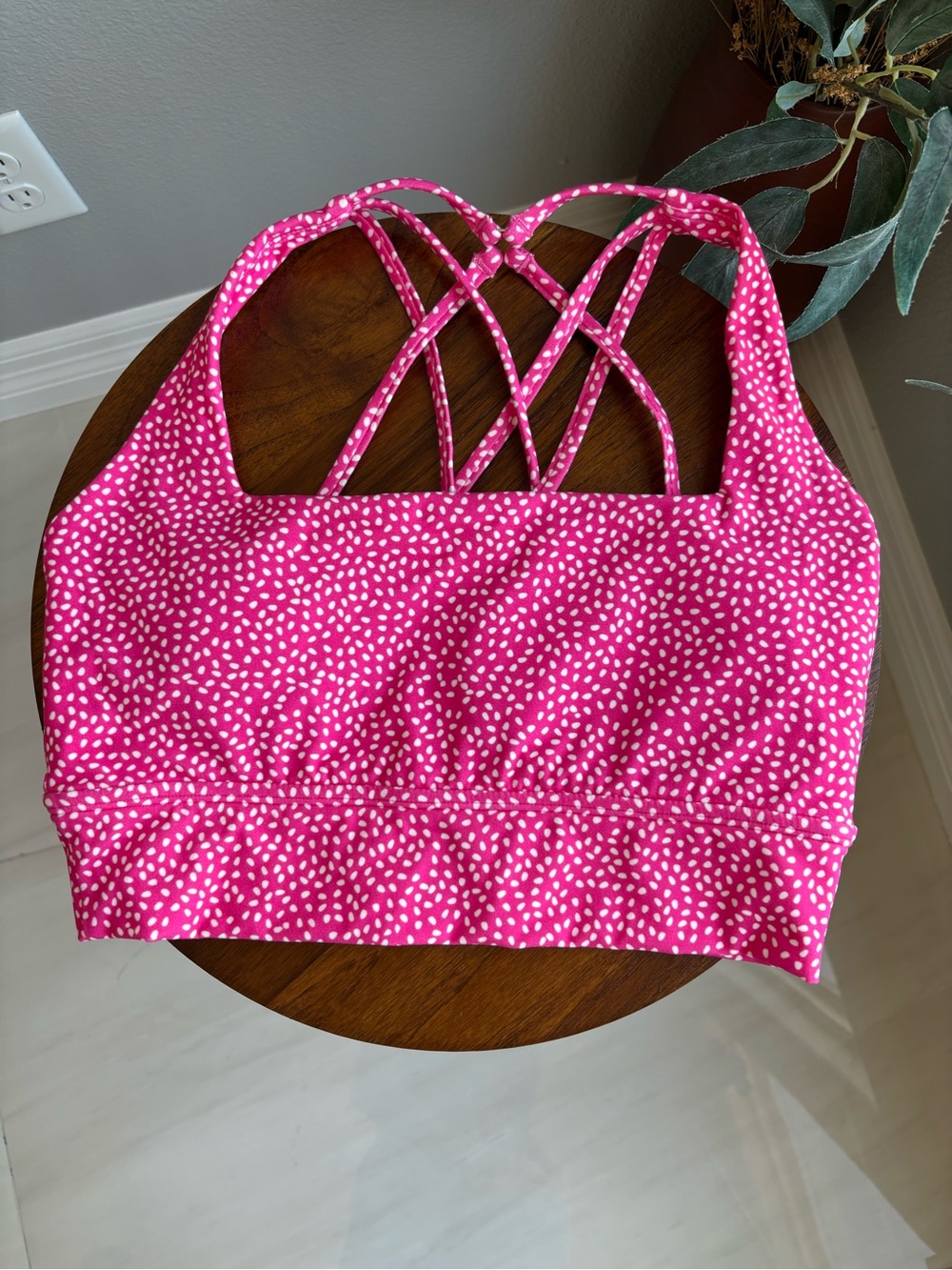 BuffBunny Hot Pink Dot Print Sports Bra